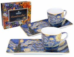 MARSSEUS Gallery Van Gogh Csillagos éj porcelán csésze hosszúkás aljjal 75 ml - 2 személyes - MARSSEUS (IMO-PP-MJ-002139)
