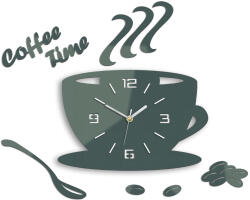  Modern falióra COFFE TIME 3D GRAY gray (öntapadós falióra)