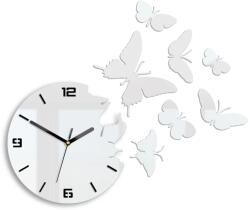  Moderné nástenné hodiny BUTTERFLIE 3D WHITE NH049