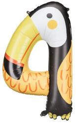 Partydeco Számos lufi 34" 86cm óriás állatos szám, számjegy 4-es, tukán (LUFI533869)