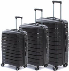 Dollcini Dollcini, Világjáró Bőrönd, Több méretben, Több színben - 3 db set - Fekete (SB01174D)