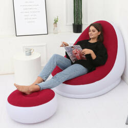 Dollcini Felfújható kanapé, Legjobb levegős nyugágy, Kempingezéshez, Medencéhez, Fesztiválok, Strand szék - Piros (100272)