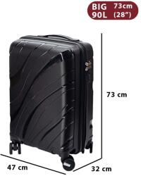 Dollcini Világjáró Bőrönd - Több Méretben és Színben - 73x 32 x 47cm - Fekete (357890-159A)