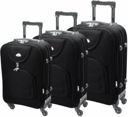 Dollcini Puhafedeles Bőrönd - 4 Kerekes, Bővíthető, Külön vagy Szettben - Fekete - 3 db set (007161D)