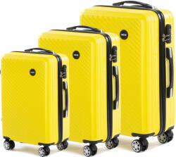 Dollcini Dollcini, Világjáró Bőrönd ABS anyagú - 3 db set - Sárga (SBC1172D)