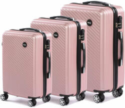 Dollcini Dollcini, Világjáró Bőrönd ABS anyagú - 3 db set - Rózsaszín (SBC1173D)