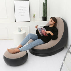 Dollcini Felfújható kanapé, Legjobb levegős nyugágy, Kempingezéshez, Medencéhez, Fesztiválok, Strand szék - Barna (100251)