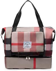 Dollcini Bővíthető Vízálló Utazótáska - Összecsukható, Több Színben - Kockás khaki (426444)