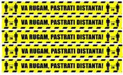 Eosette Stickere Podea - Preventie COVID - Pastrati Distanta - Set 5 BUC - 94x10 cm - eosette - 99,00 RON
