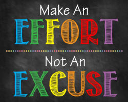 Eosette Sticker Mesaje Motivationale - Make an effort, not an excuse - 60x90 cm