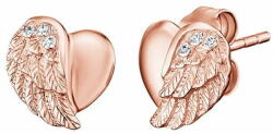  Engelsrufer Rózsaszín aranyozott ezüst fülbevaló Szív angyalszárnnyal és cirkónium kövekkel ERE-LILHW-STR
