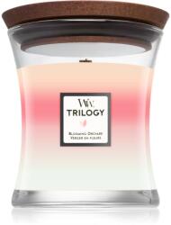 WoodWick Trilogy Blooming Orchard lumânare parfumată 275 g