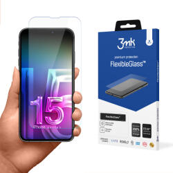 3mk Folie de protectie Ecran 3MK FlexibleGlass pentru Apple iPhone 15, Sticla Flexibila, Full Glue