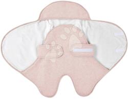 Beaba Sistem de înfășat Babynomade® Double Fleece Beaba Dusty Rose White strat dublu roz extra cald de la 0-6 luni (BE948011) Lenjerii de pat bebelusi‎, patura bebelusi
