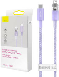 Baseus Cablu de incarcare rapida Baseus USB-C la seria Lightning Explorer 1m, 20W (violet) (048743)