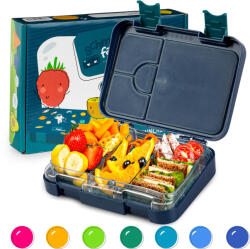 Klarstein Junior Lunchbox, 6 compartimente, 21, 3 x 15 x 4, 5 cm (L x Î x l), fără BPA (SMF4-jnrnavyspace) (SMF4-jnrnavyspace)