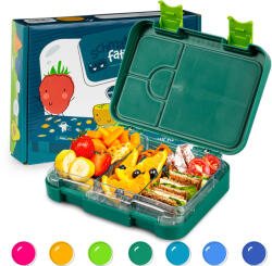 Klarstein Junior Lunchbox, 6 compartimente, 21, 3 x 15 x 4, 5 cm (L x Î x l), fără BPA (SMF4-jnrdkgrnjungle) (SMF4-jnrdkgrnjungle)