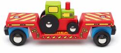Bigjigs Toys Wagon cu tractor + 2 șine (DDBJT413) Trenulet
