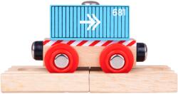 Bigjigs Toys Container albastru Bigjigs Rail Wagon (DDBJT486) Trenulet