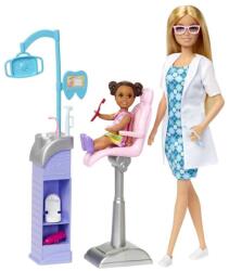 Mattel Barbie, Dentist, set de 2 papusi si accesorii
