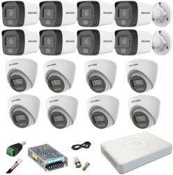 Hikvision Sistem supraveghere mixt 16 camere Hikvision 5MP Dual Light DVR AcuSense 4MP cu accesorii incluse (39592-)