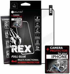 Sturdo Sticlă de protecție integrală + sticlă de protecție pentru cameră iPhone 15 Pro Max, Sturdo Rex, negru