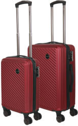 HaChi Boston Pro bordó 4 kerekű 2 részes bőrönd szett (Boston-PRO-S-M-bordo)