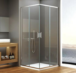 SAPHO Bruckner Borg szögletes zuhanykabin 80x80x195 cm átlátszó üveg, króm profilszín 751.180. 1 (751.180.1)