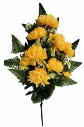 4-Home Buchet artificial decorativ Crizanteme, galben, înălțime 60 cm
