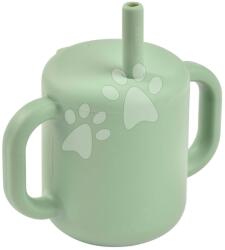 Beaba Bögre kisbabáknak Silicone Straw Cup Beaba Sage Green szívószállal való ivás tanulásához zöld 8 hó-tól BE913573 (BE913573)