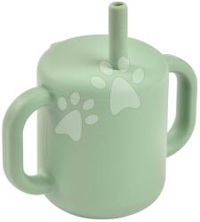 BÉABA Bögre kisbabáknak Silicone Straw Cup Beaba Sage Green szívószállal való ivás tanulásához zöld 8 hó-tól (BE913573)