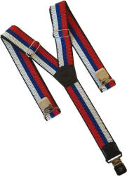 O&T Bretele natur pentru pantaloni, alb-albastru-roșu