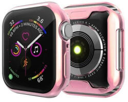 Apple Watch 7 (45mm), Szilikon védőkeret, közepesen ütésálló, szíj nélkül, rózsaszín - tok-shop