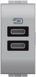 Legrand Priza USB 1M Tip C alimentare dubla 5V Living Light Bticino aluminiu NT4191CC (NT4191CC)