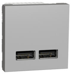 Schneider Electric Priza USB tip A dubla incarcare 2M Schneider Noua Unica aluminiu NU341830 (NU341830)
