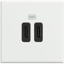 Legrand Priza USB tip C dubla 5V 3000mA Axolute Bticino 2M alb HD4286C2 (HD4286C2)