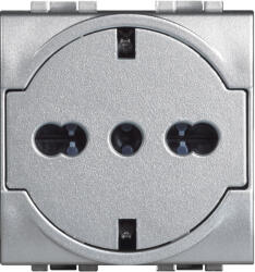 Legrand Priza schuko plata Living Light Bticino 2M aluminiu NT4140 16F (NT4140/16F)