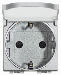 Legrand Priza schuko cu capac Living Light Bticino 2M aluminiu NT4141PW (NT4141PW)