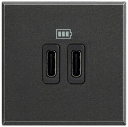 Legrand Priza USB tip C dubla 5V 3000mA Axolute Bticino 2M antracit HS4286C2 (HS4286C2)