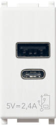 Vimar Priza USB A+C 1M 2.4A 5V Vimar Plana alb 14292. AC. 15 (14292.AC.15)