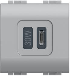 Legrand Priza schuko 2M cu USB C Living Light Bticino alb N4141USB (N4141USB)