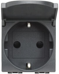 Legrand Priza schuko cu capac Living Light Bticino 2M antracit L4141PW (L4141PW)
