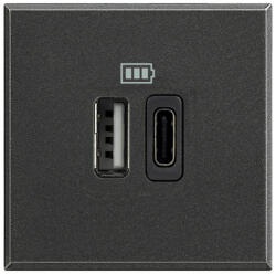 Legrand Priza USB tip A+C dubla 5V 3000mA Axolute Bticino 2M antracit HS4287C2 (HS4287C2)