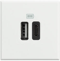 Legrand Priza USB tip A+C dubla 5V 3000mA Axolute Bticino 2M alb HD4287C2 (HD4287C2)