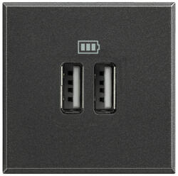 Legrand Priza USB tip A dubla 5V 3000mA Axolute Bticino 2M antracit HS4285C2 (HS4285C2)