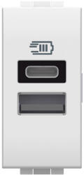 Legrand Priza USB 1M Tip A+C 5V 3000mA Living Light Bticino alb N4191AC (N4191AC)