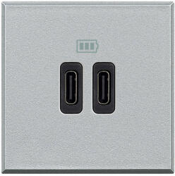 Legrand Priza USB tip C dubla 5V 3000mA Axolute Bticino 2M aluminiu HC4286C2 (HC4286C2)