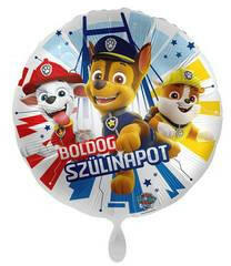  Fólia lufi 17" 43cm Mancs őrjárat, Paw Patrol, Boldog szülinapot (LUFI162730)