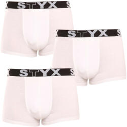Styx 3PACK Férfi boxeralsó Styx sport gumi fehér (3G1061) XL