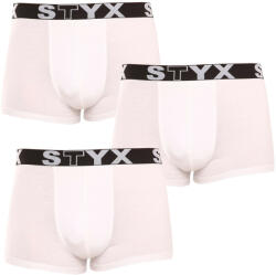 Styx 3PACK Férfi boxeralsó Styx sportos gumipánt fehér (3G1061) XL
